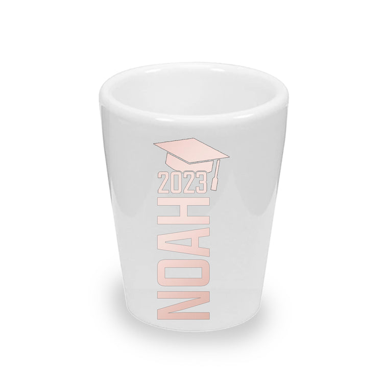 Custom College Graduation Shot Glasses (1.5 oz. Ceramic)