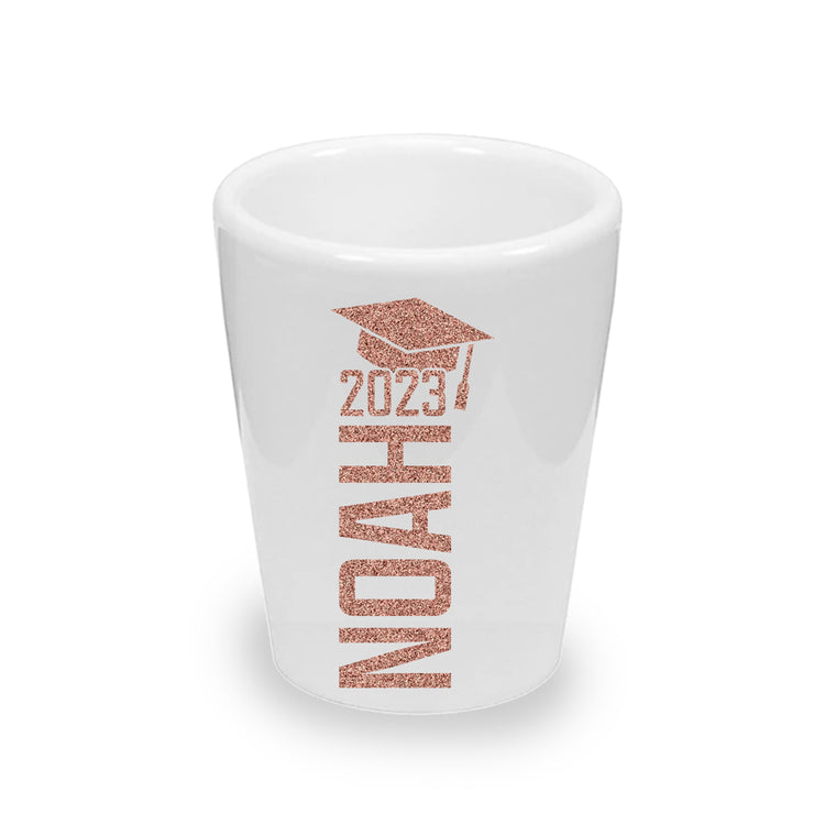 Custom College Graduation Shot Glasses (1.5 oz. Ceramic)