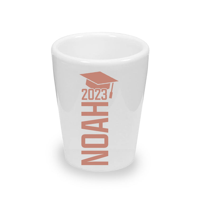 Custom College Graduation Shot Glasses (1.5 oz. Ceramic)