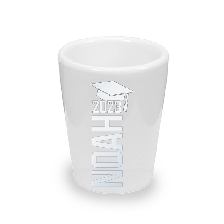 Custom College Graduation Shot Glasses (1.5 oz. Ceramic)