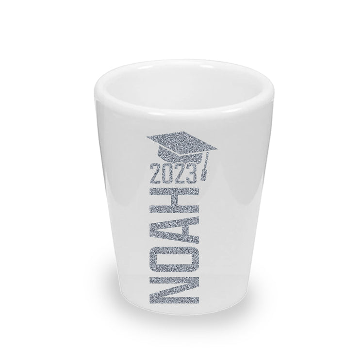 Custom College Graduation Shot Glasses (1.5 oz. Ceramic)