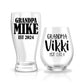 New Grandparents Gift - Personalized Stemless Wine Glass