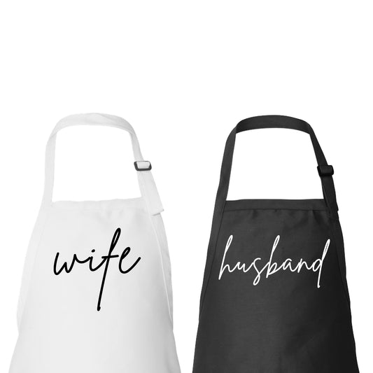 Wife and Husband Matching Apron Set for Newly Weds