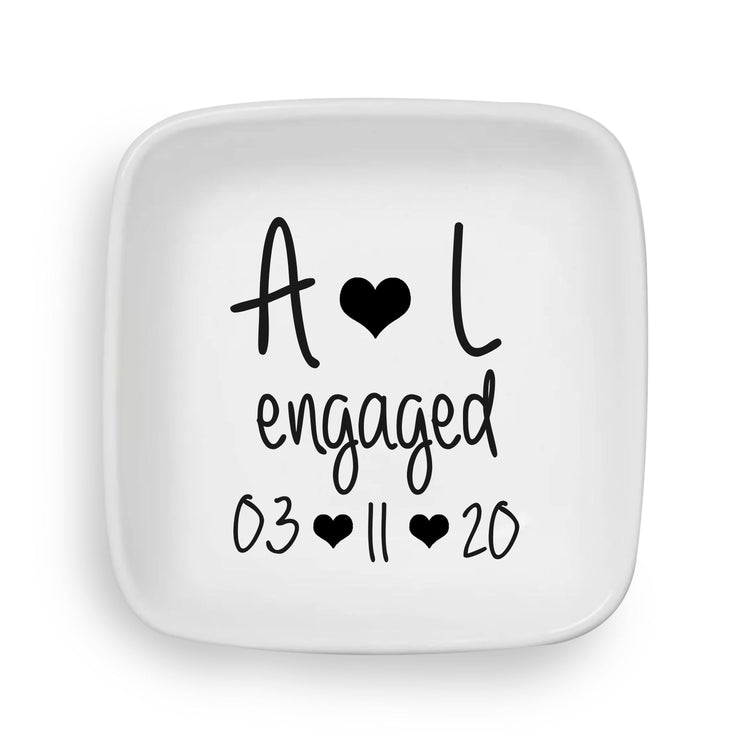 Personalized Jewelry Dish for Newly Engaged Couples