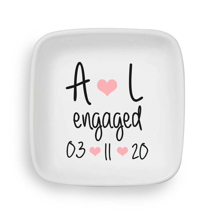 Personalized Jewelry Dish for Newly Engaged Couples