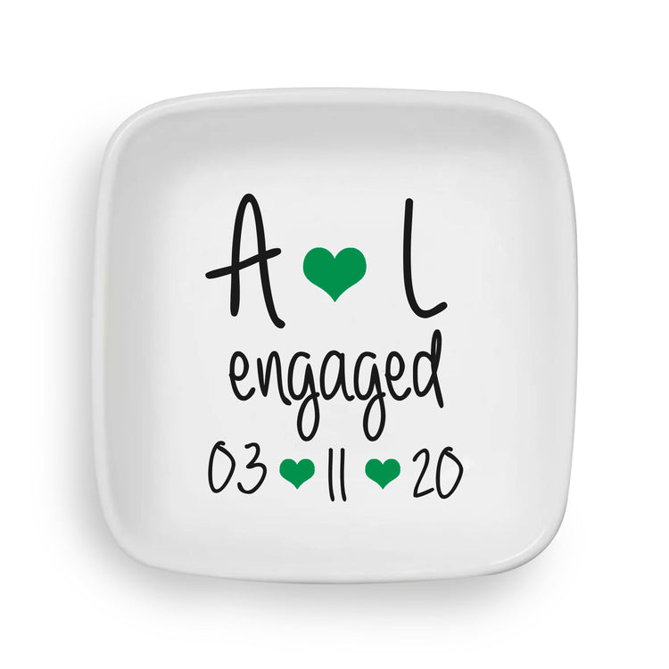 Personalized Jewelry Dish for Newly Engaged Couples