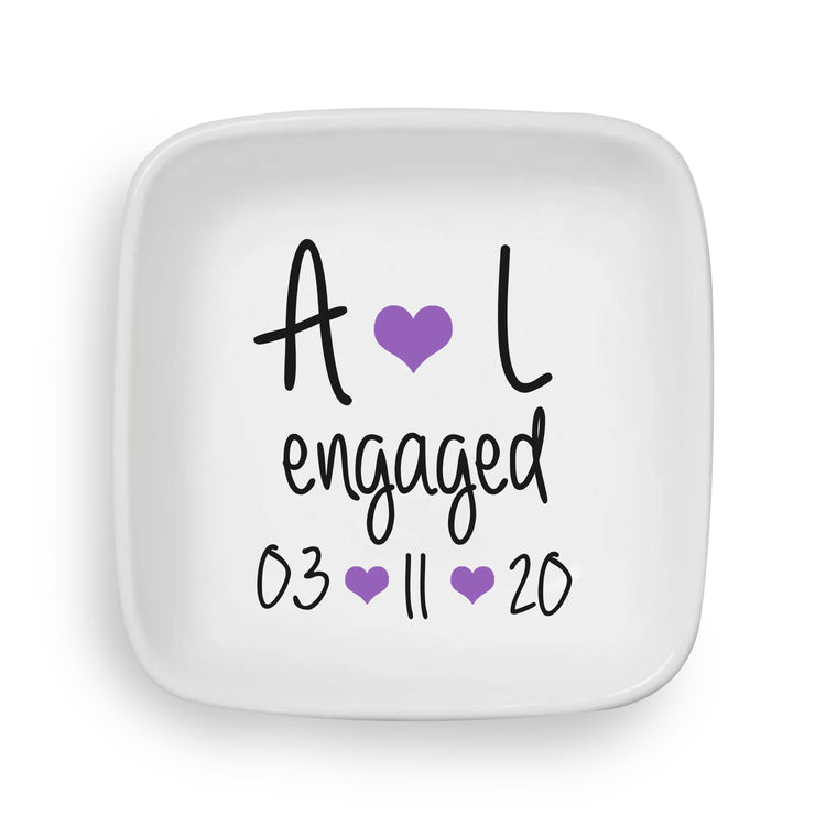 Personalized Jewelry Dish for Newly Engaged Couples