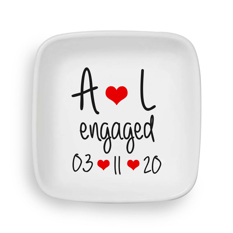 Personalized Jewelry Dish for Newly Engaged Couples