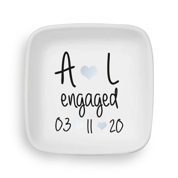 Personalized Jewelry Dish for Newly Engaged Couples