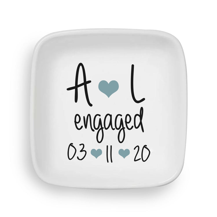 Personalized Jewelry Dish for Newly Engaged Couples