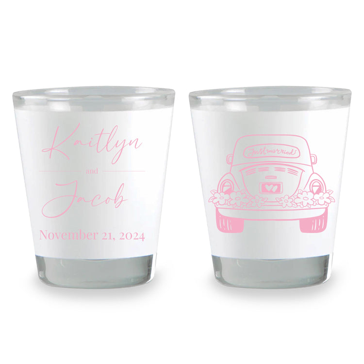 Just Married 1.5 oz. Shot Glasses Custom Wedding Favors