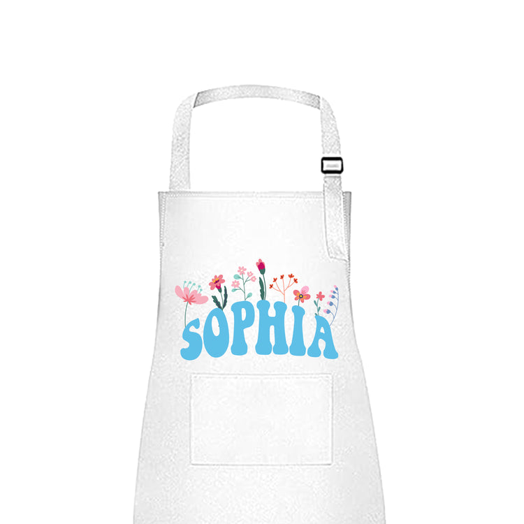 Flower & Names Kids Personalized Apron