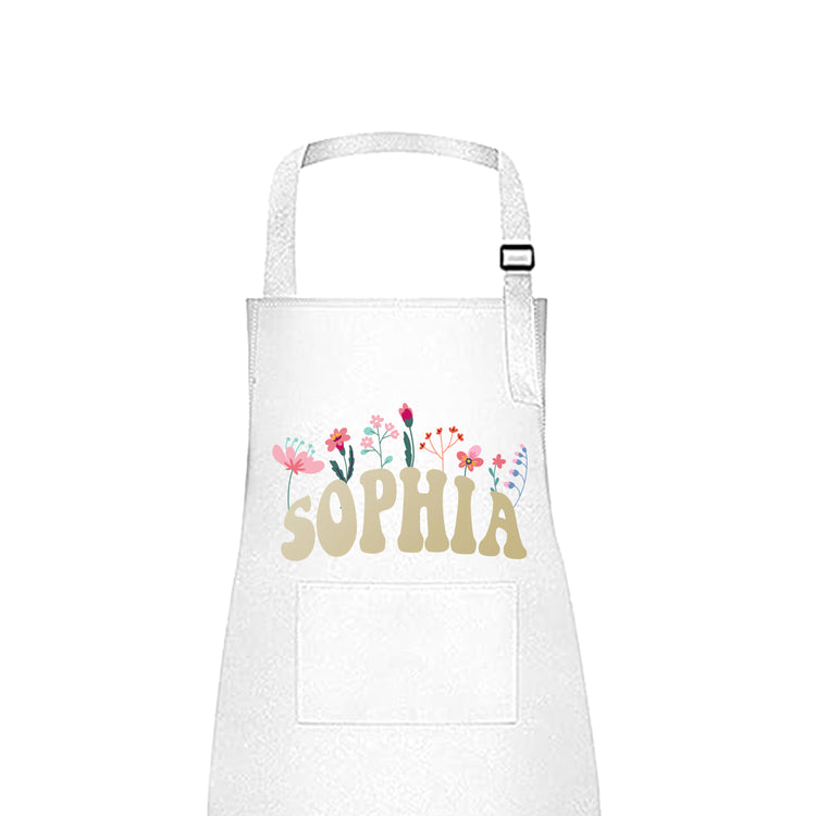 Flower & Names Kids Personalized Apron