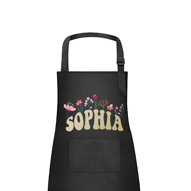 Flower & Names Kids Personalized Apron