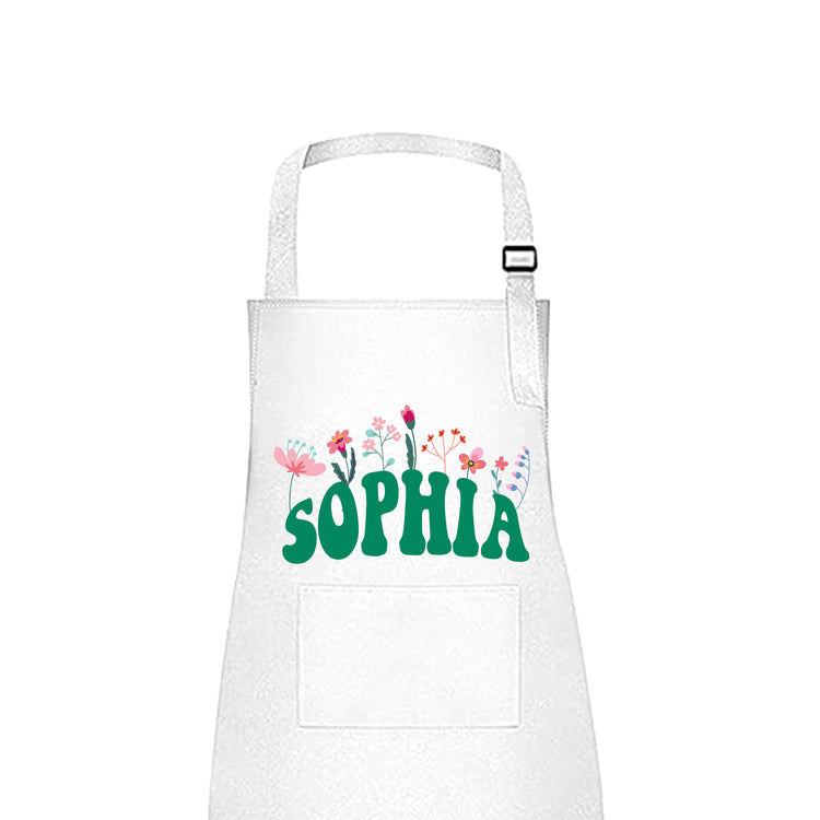 Flower & Names Kids Personalized Apron