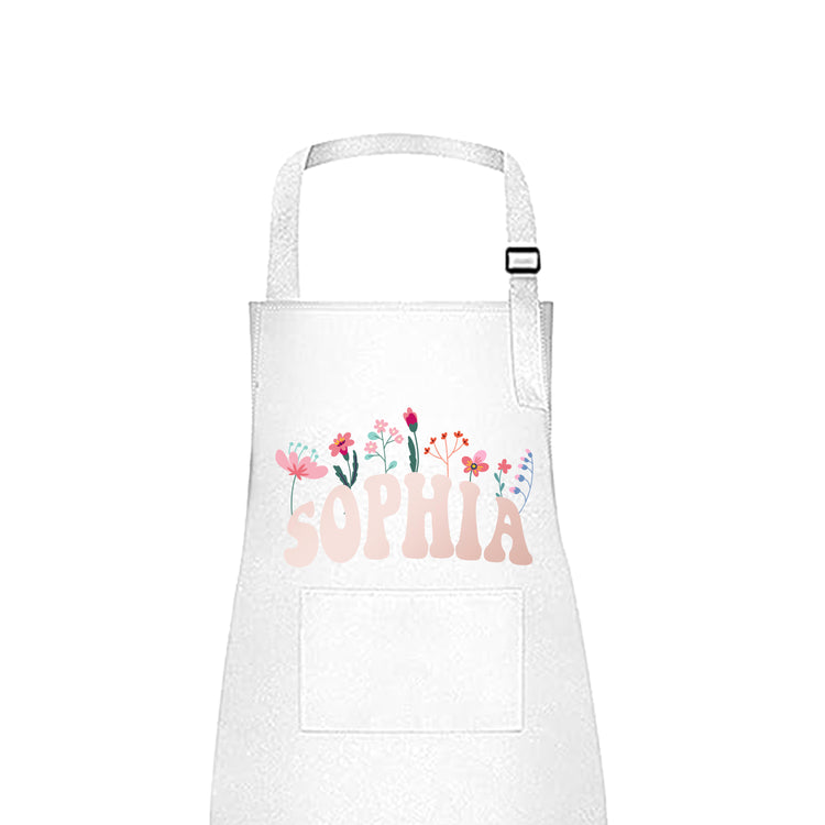 Flower & Names Kids Personalized Apron