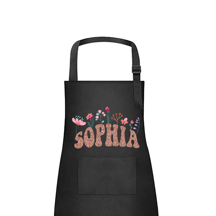 Flower & Names Kids Personalized Apron