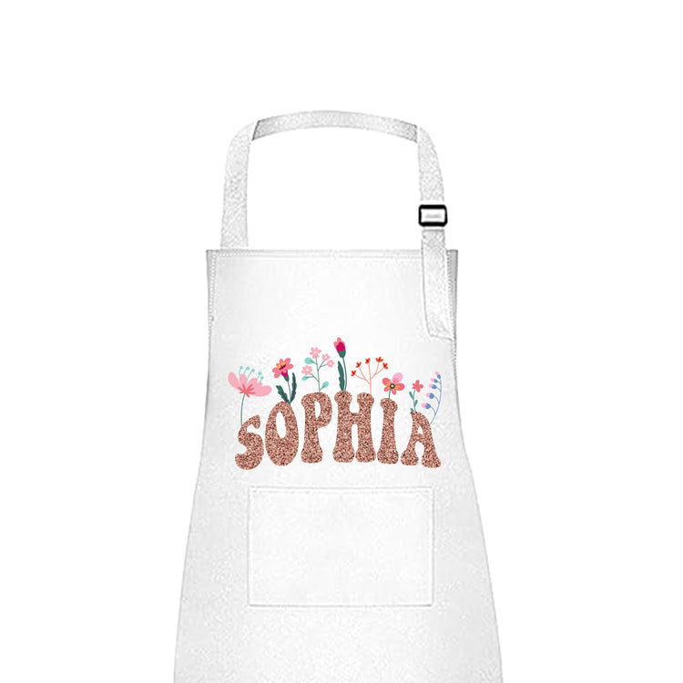 Flower & Names Kids Personalized Apron