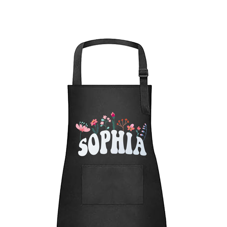 Flower & Names Kids Personalized Apron