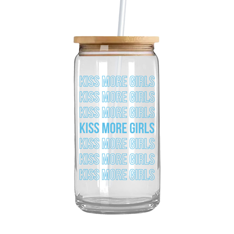 Kiss More Girls Glass Can