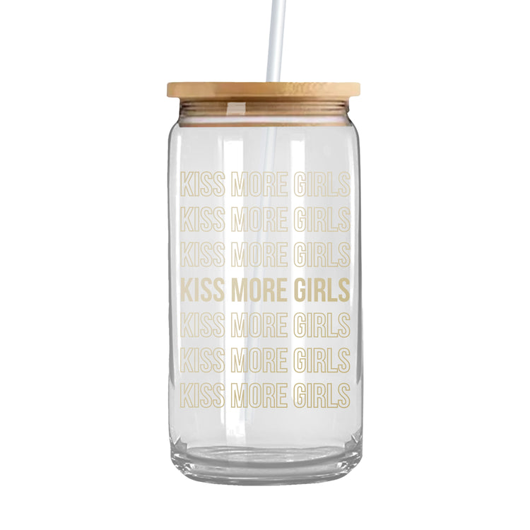 Kiss More Girls Glass Can