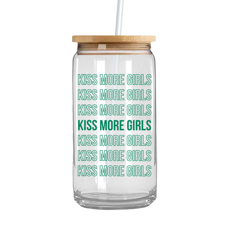 Kiss More Girls Glass Can