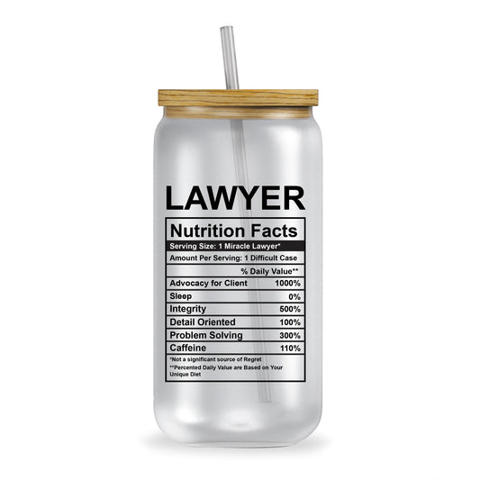 Lawyer Nutrition Facts Iced Coffee Tumbler