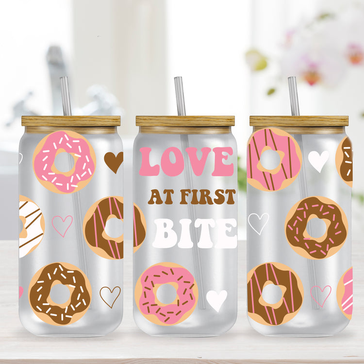 Glass Can for Donut Lover - Love at First Bite