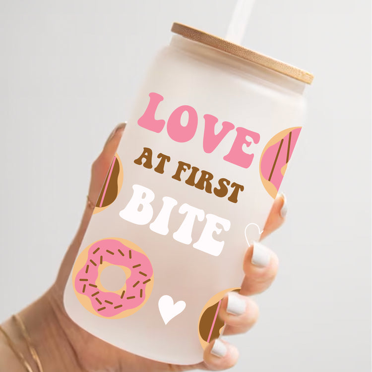 Glass Can for Donut Lover - Love at First Bite