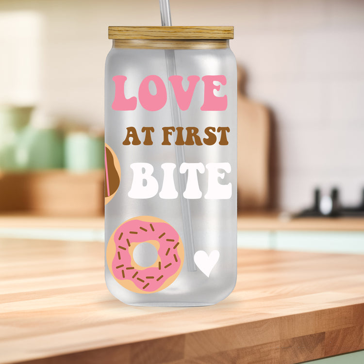 Glass Can for Donut Lover - Love at First Bite