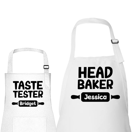 Head Baker & Taste Tester - Custom Kids and Adult Apron Set