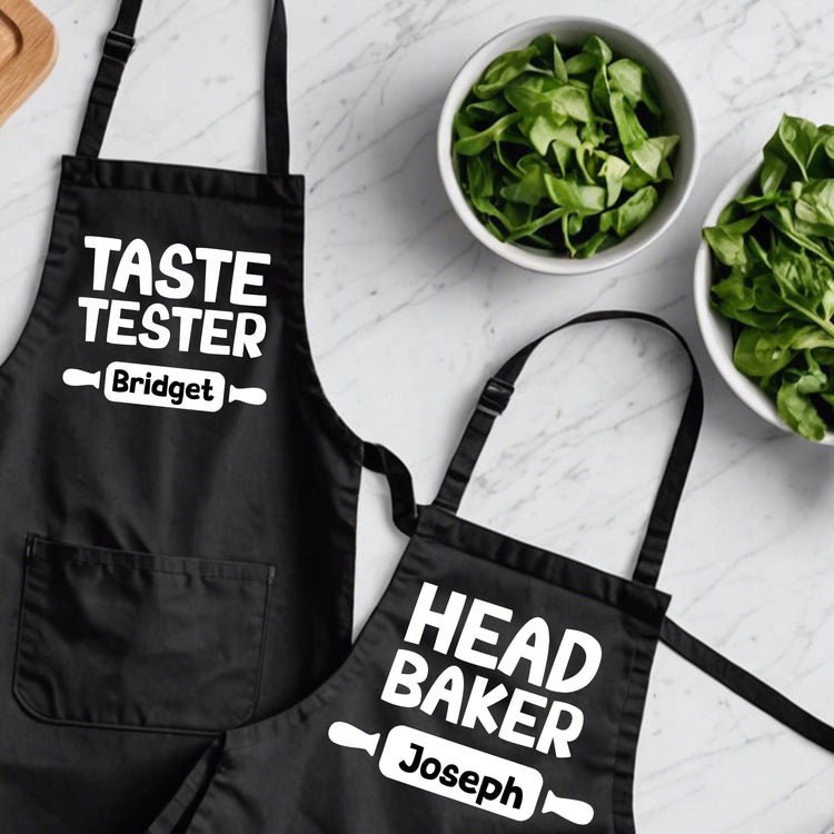 Head Baker & Taste Tester - Custom Kids and Adult Apron Set