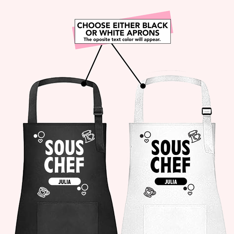 Head Chef & Sous Chef - Custom Kids and Adult Apron Set