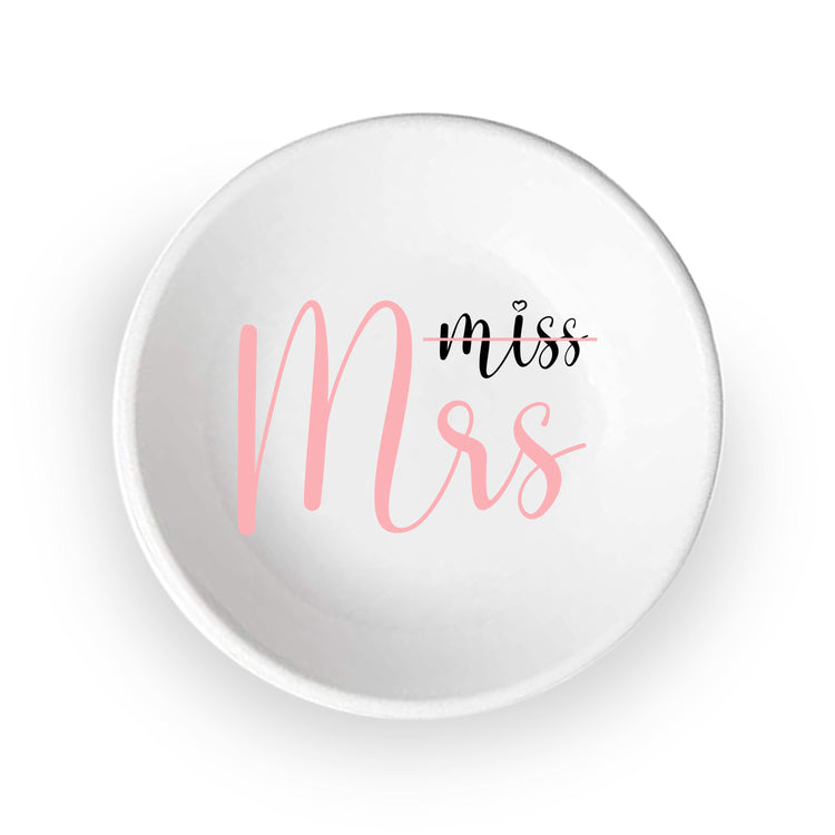 Custom Miss to Mrs Round Ring Dish