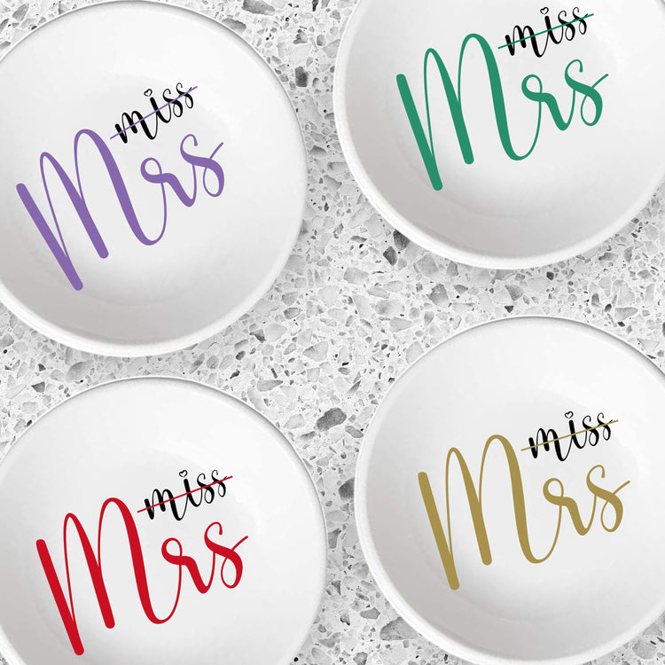 Custom Miss to Mrs Round Ring Dish