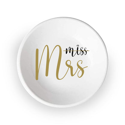 Custom Miss to Mrs Round Ring Dish