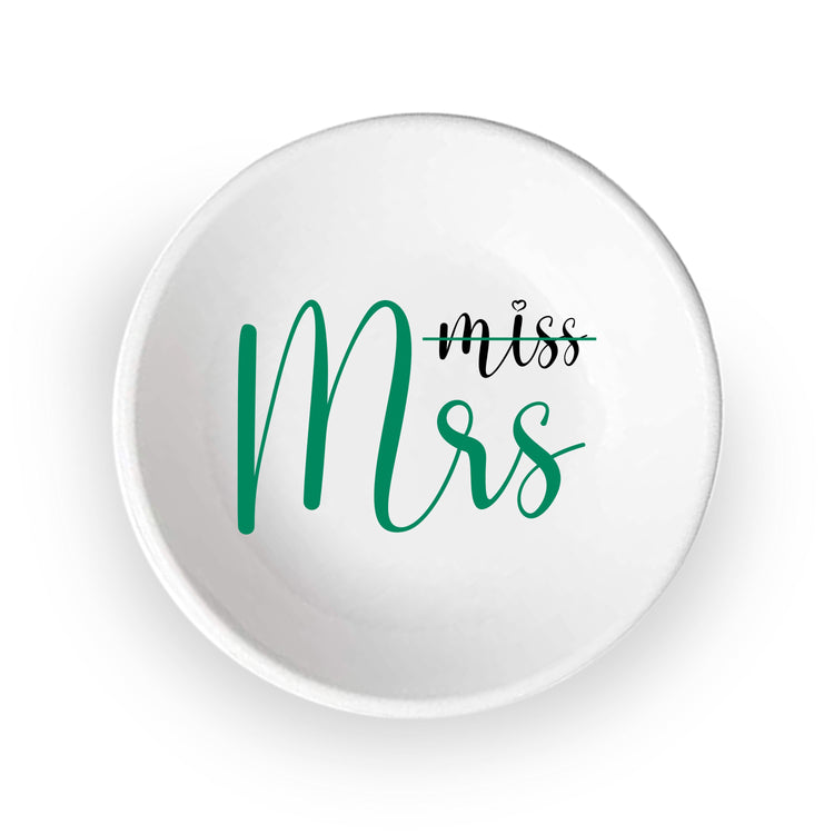 Custom Miss to Mrs Round Ring Dish