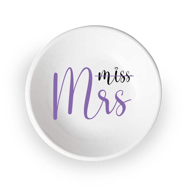 Custom Miss to Mrs Round Ring Dish