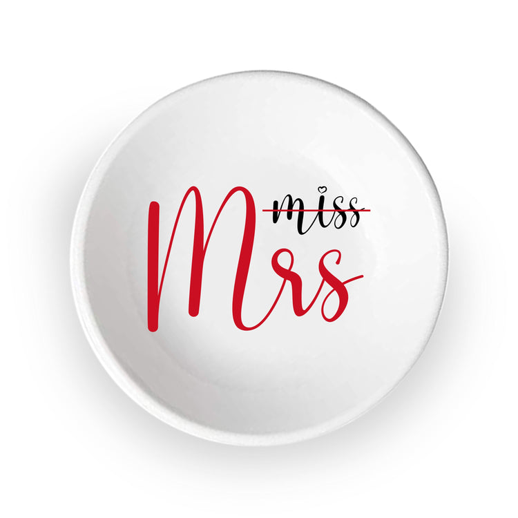 Custom Miss to Mrs Round Ring Dish