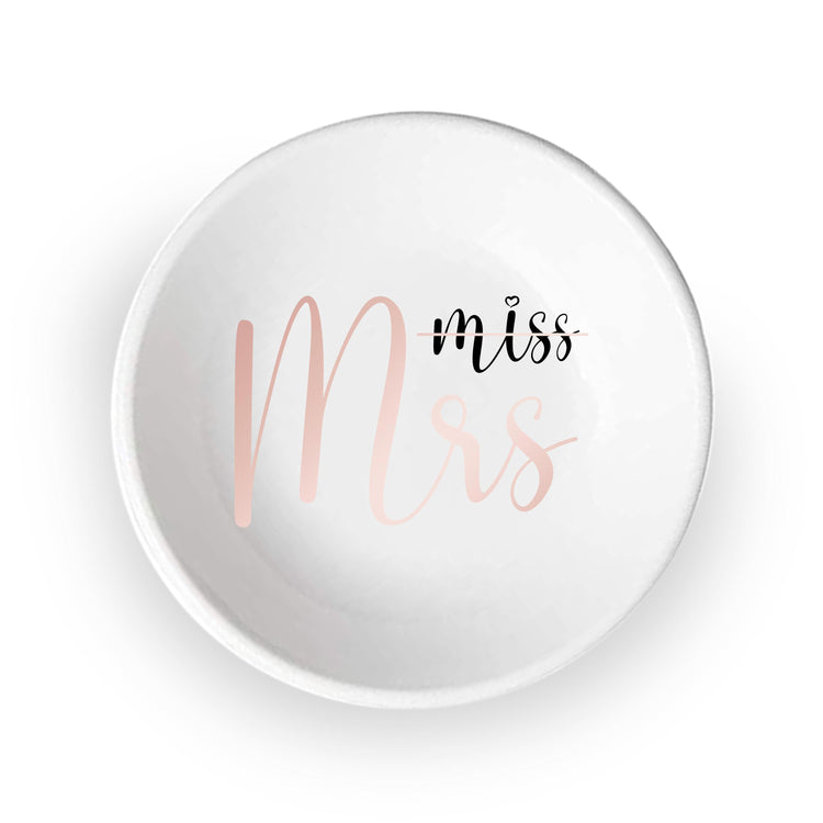 Custom Miss to Mrs Round Ring Dish