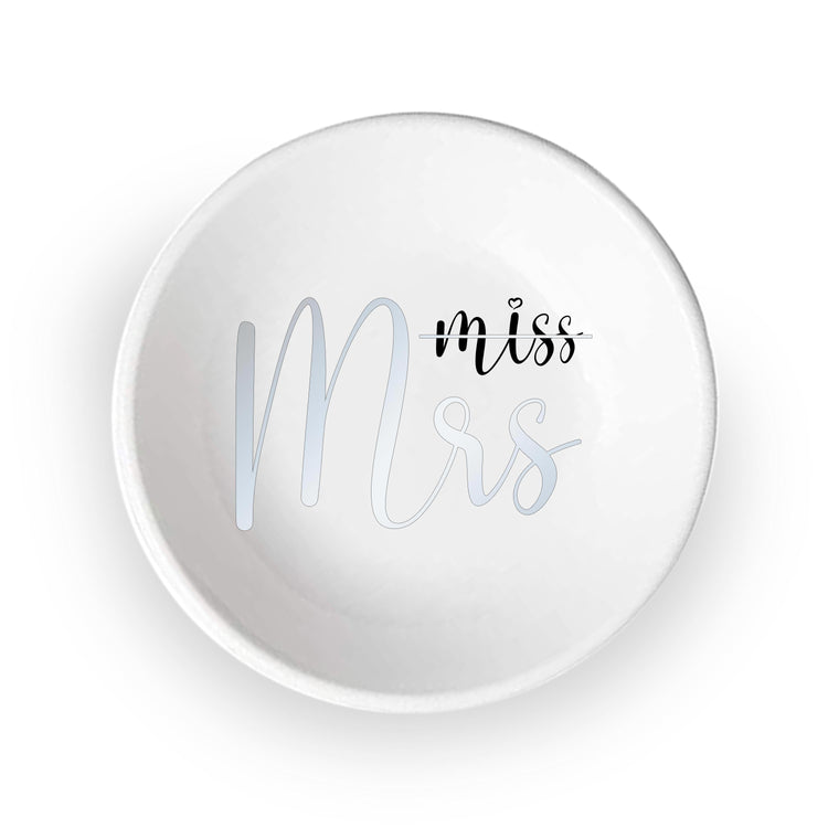 Custom Miss to Mrs Round Ring Dish