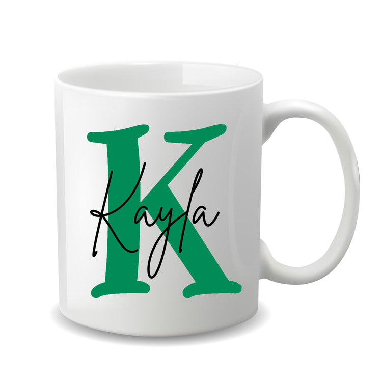 Ceramic Mug for Her with Name and Monogrammed Initial