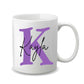 Ceramic Mug for Her with Name and Monogrammed Initial