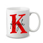 Ceramic Mug for Her with Name and Monogrammed Initial