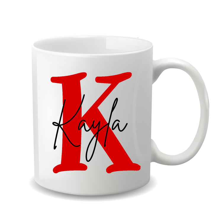 Ceramic Mug for Her with Name and Monogrammed Initial