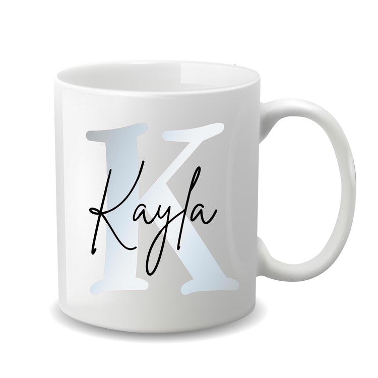 Ceramic Mug for Her with Name and Monogrammed Initial