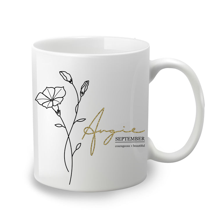 Birth Month Flower Personalized Mug