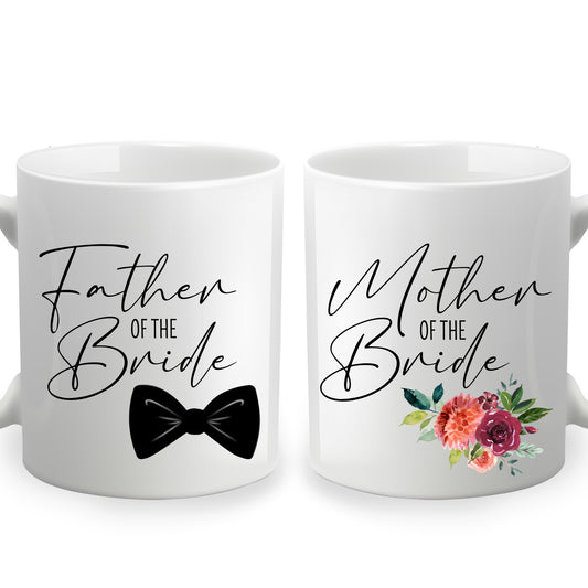 Mother and Father of the Bride (or Groom) Mug Set