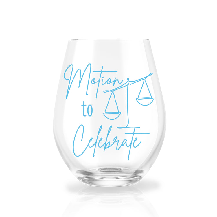 Motion to Celebrate Stemless Wine Glass