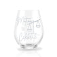 Motion to Celebrate Stemless Wine Glass